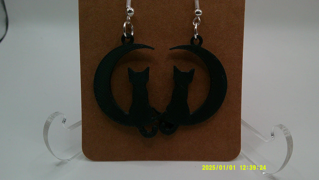 Moon & Meow Earrings – Whimsical Cat Drop Jewelry