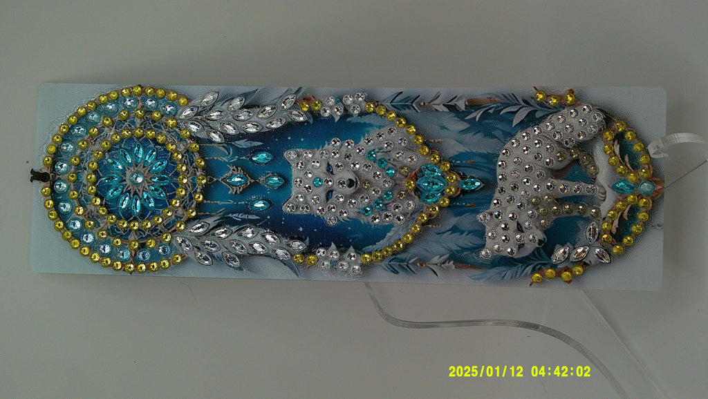 Enchanted Wolf Pair Diamond Art Bookmark | Shimmering Dreamcatcher Feathers