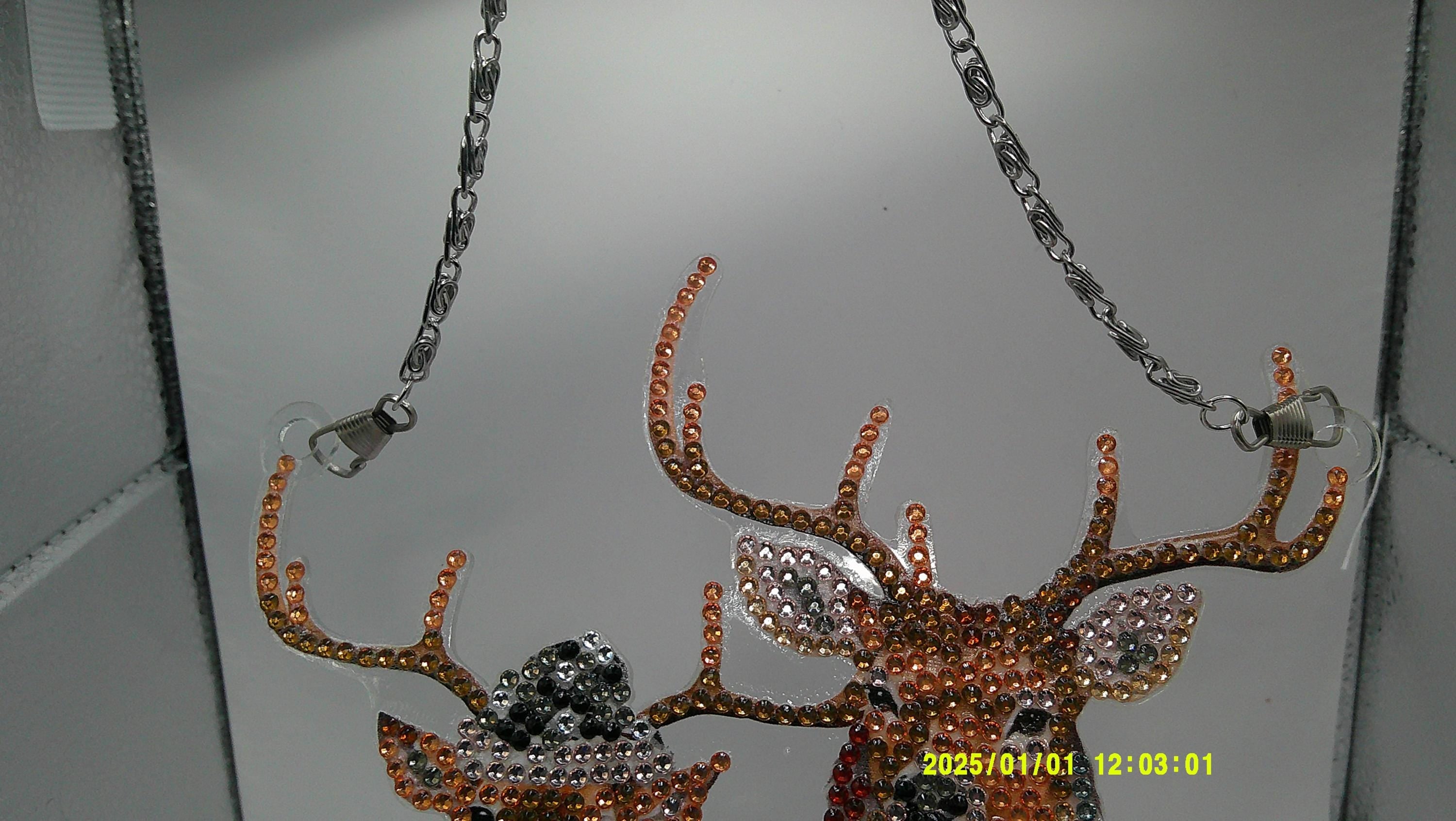 Glittering Winter Reindeer Duo