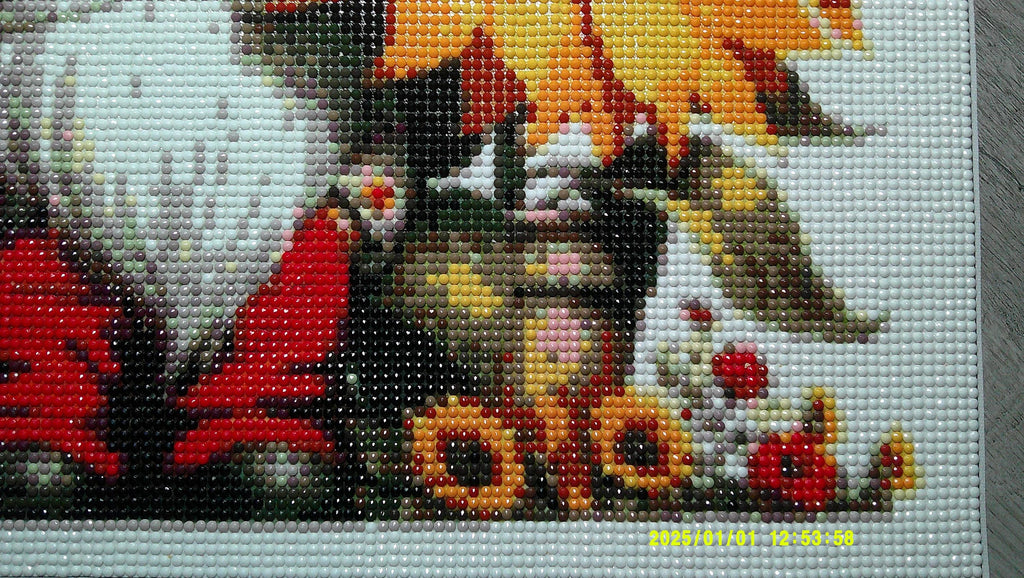 Whimsical Garden Gnome with Sunflowers – Diamond Art