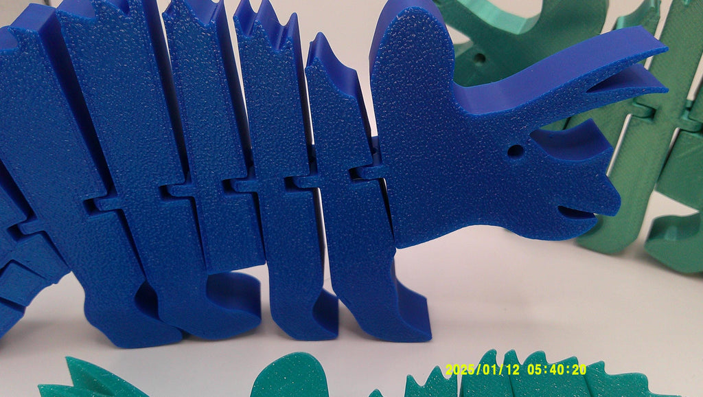 Articulated Triceratops Dinosaur Toy, 3D Printed Flexi Critter