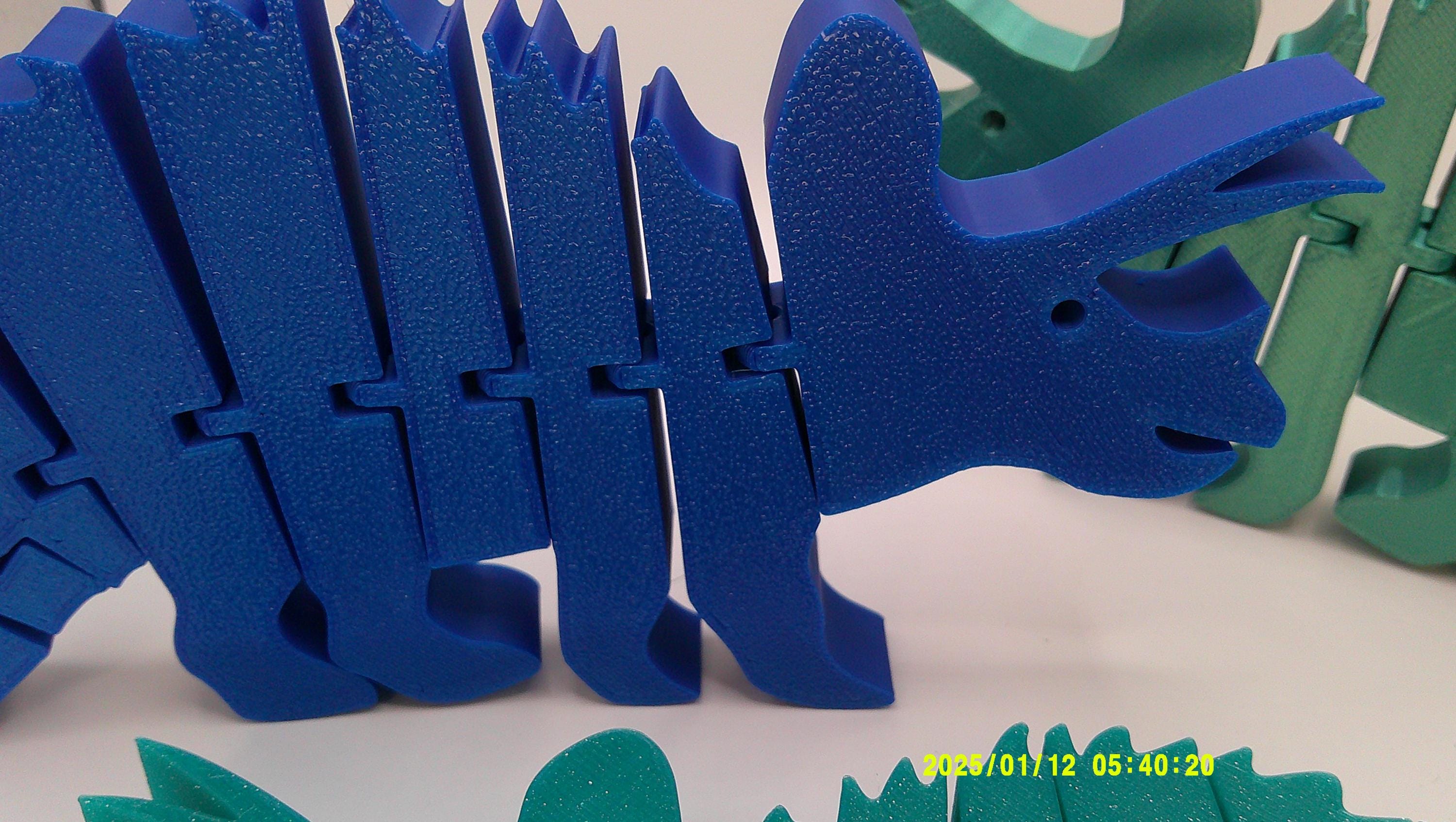 Articulated Triceratops Dinosaur Toy, 3D Printed Flexi Critter