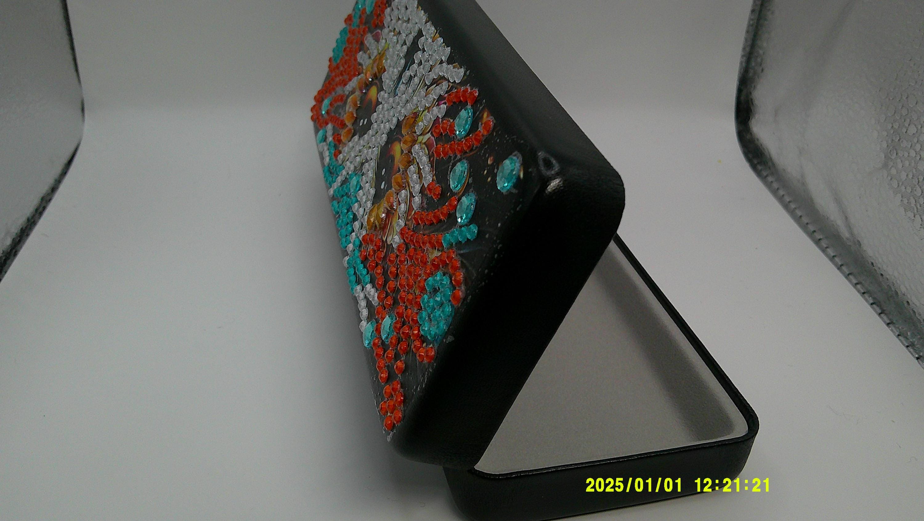 Jeweled Owl Diamond Art Eye Glass Case