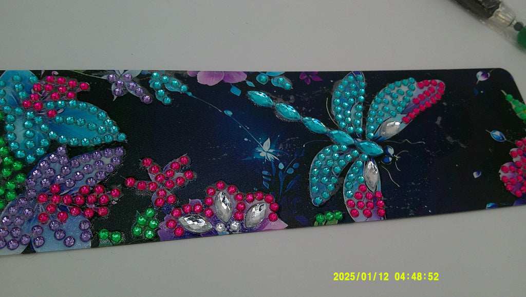 Butterfly Garden Bookmark | Shimmering Diamond Art Flowers