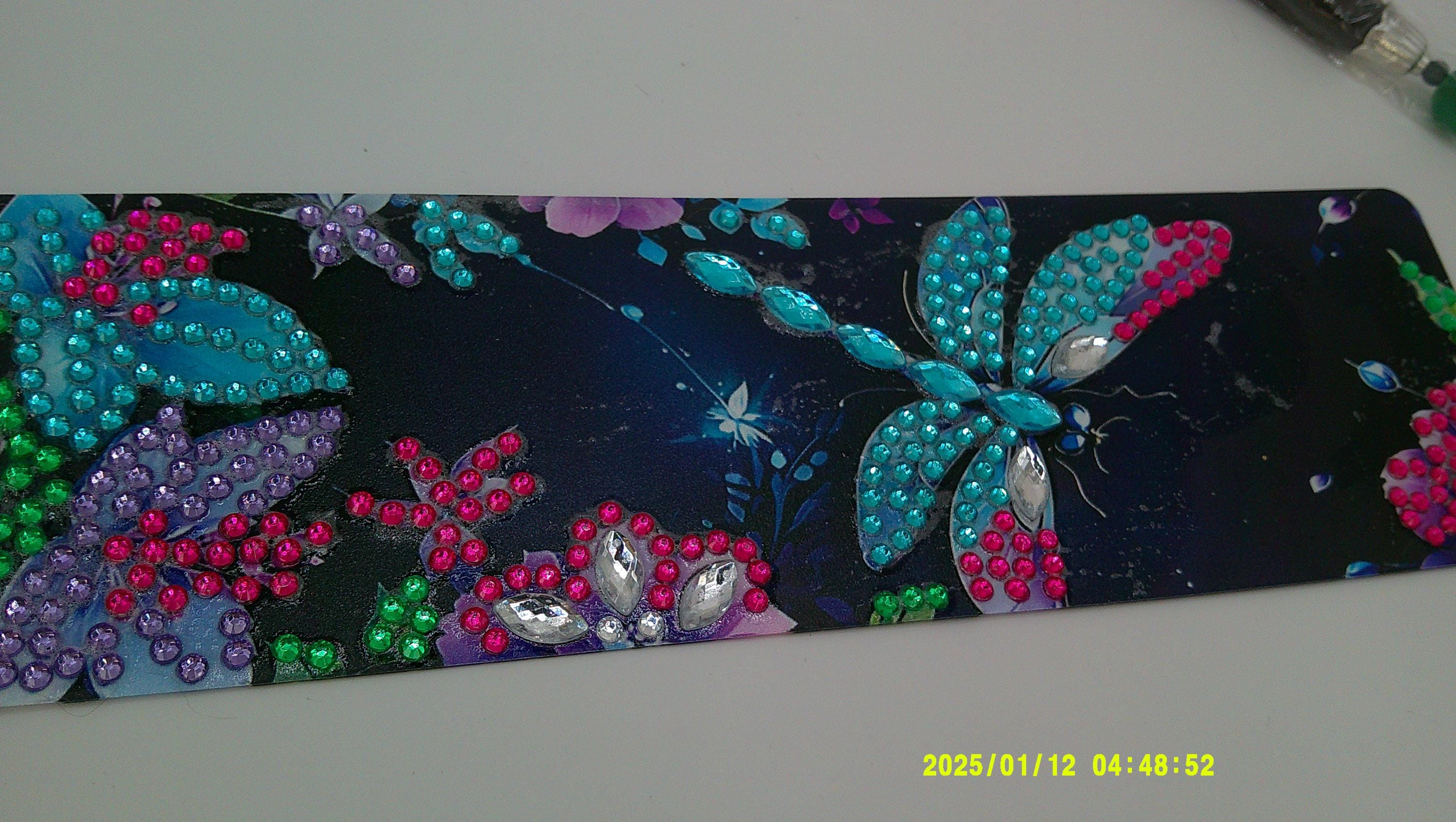 Butterfly Garden Bookmark | Shimmering Diamond Art Flowers