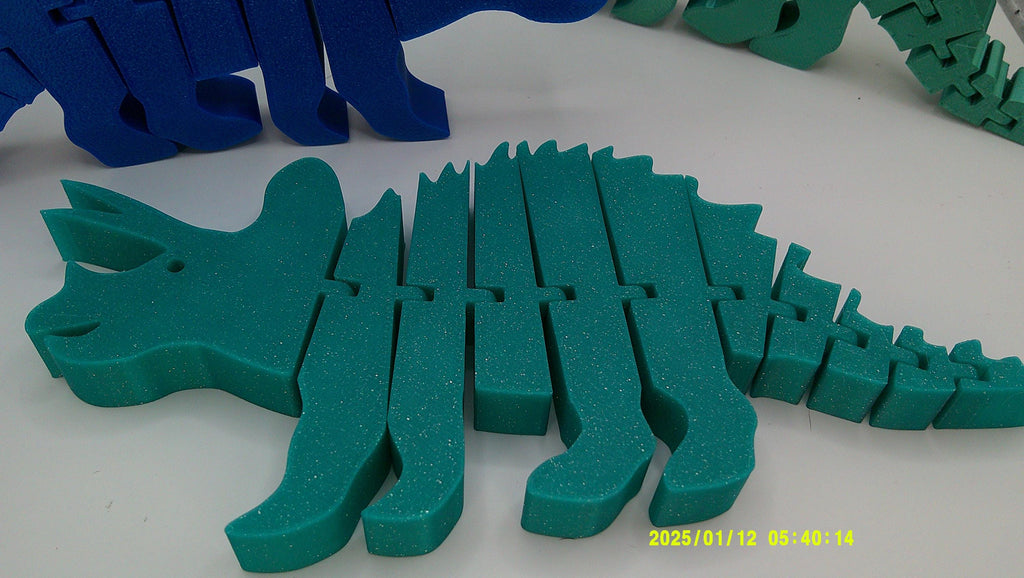 Articulated Triceratops Dinosaur Toy, 3D Printed Flexi Critter