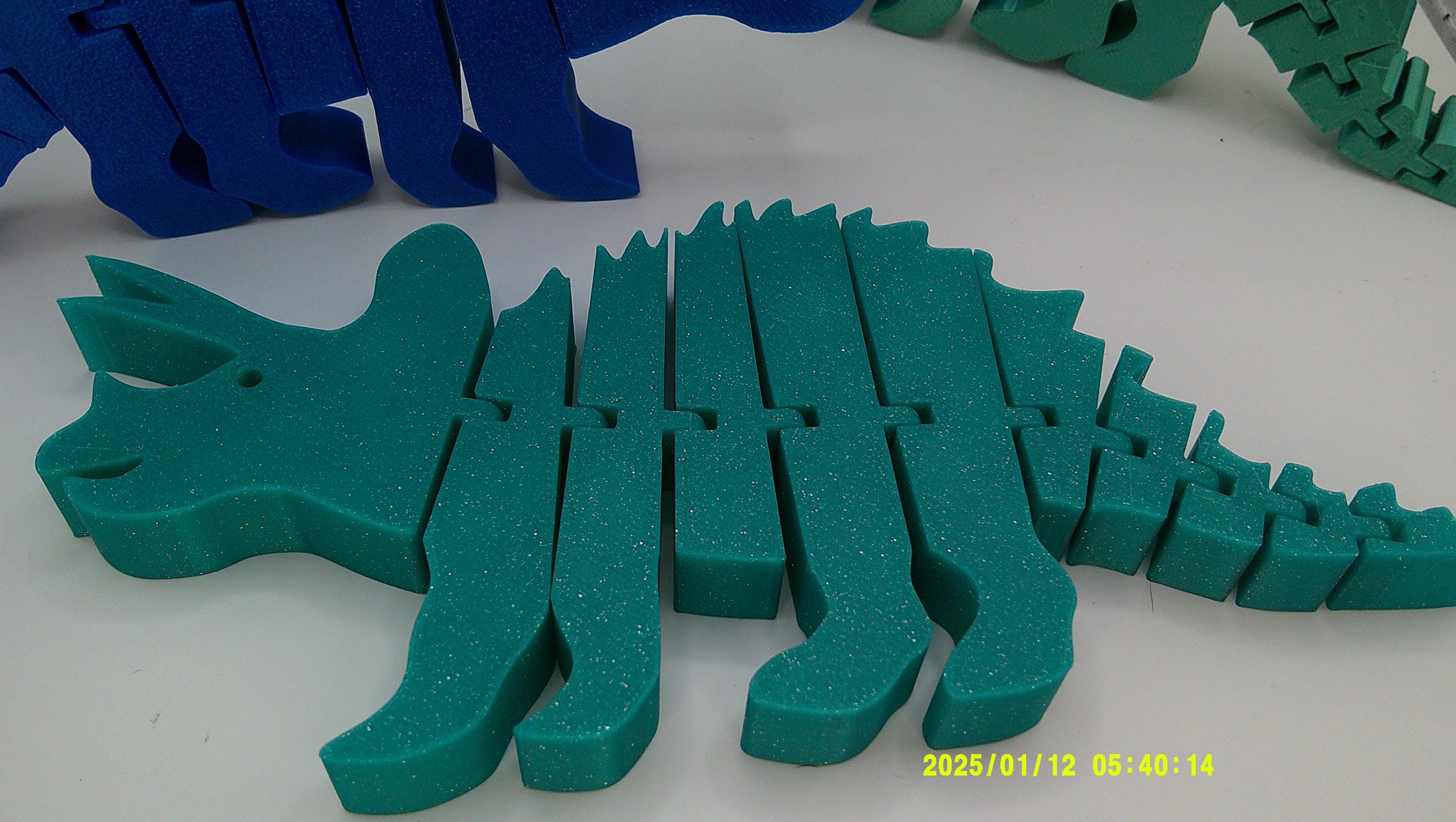 Articulated Triceratops Dinosaur Toy, 3D Printed Flexi Critter