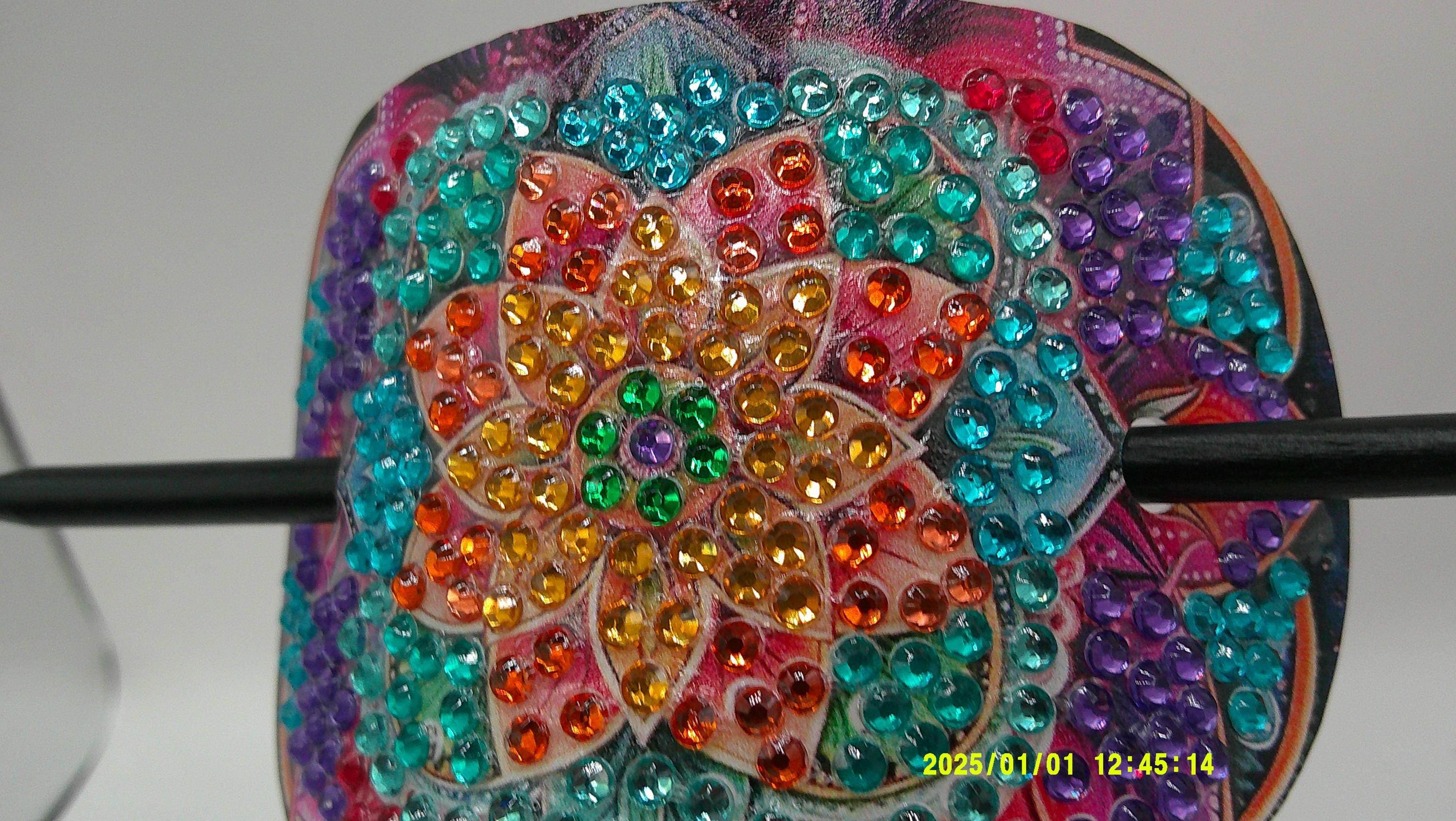 Vibrant Mandala Burst Diamond Art Hair Slide