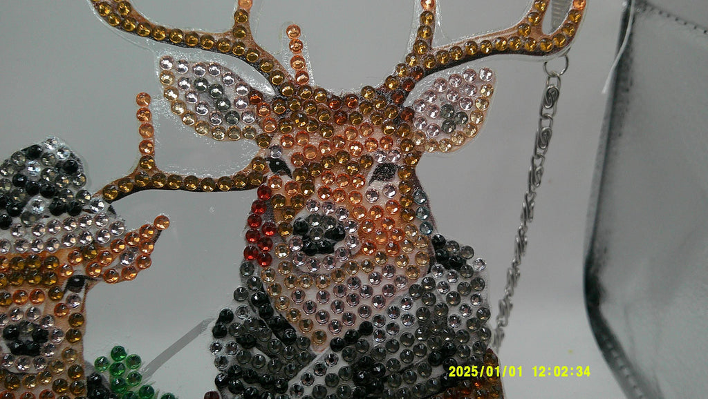 Glittering Winter Reindeer Duo