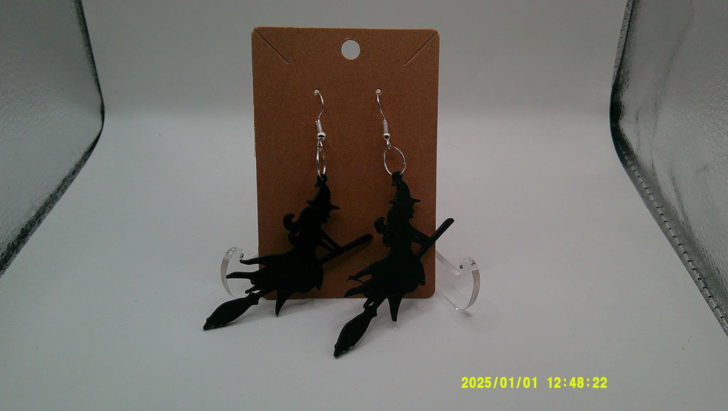 Moonlight Rider Earrings – Witch Silhouette Dangles