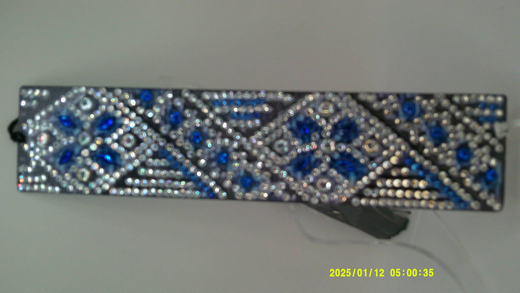 Geometric Diamond Art Bookmark | Blue & Silver Rhinestone Design