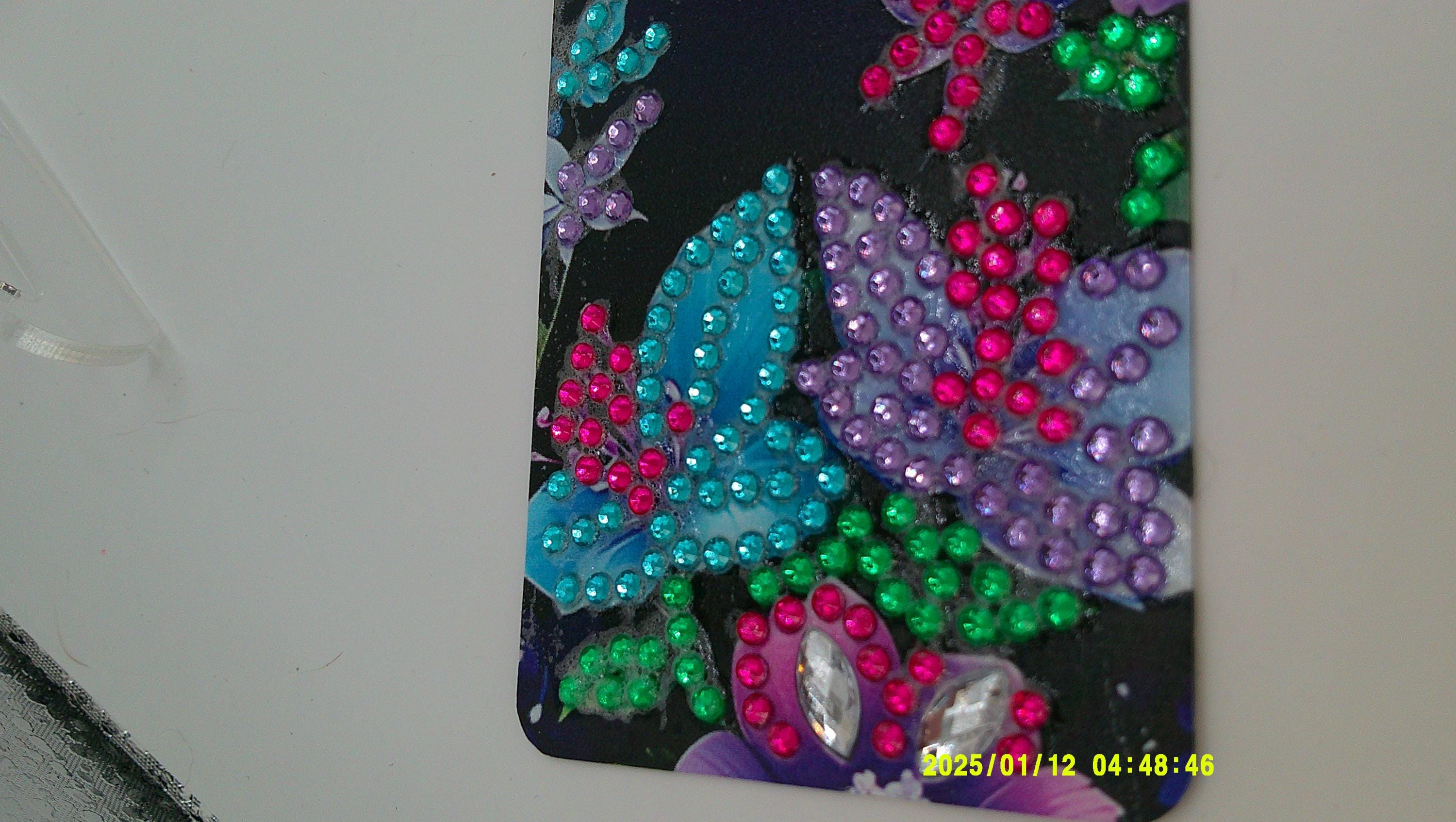 Butterfly Garden Bookmark | Shimmering Diamond Art Flowers