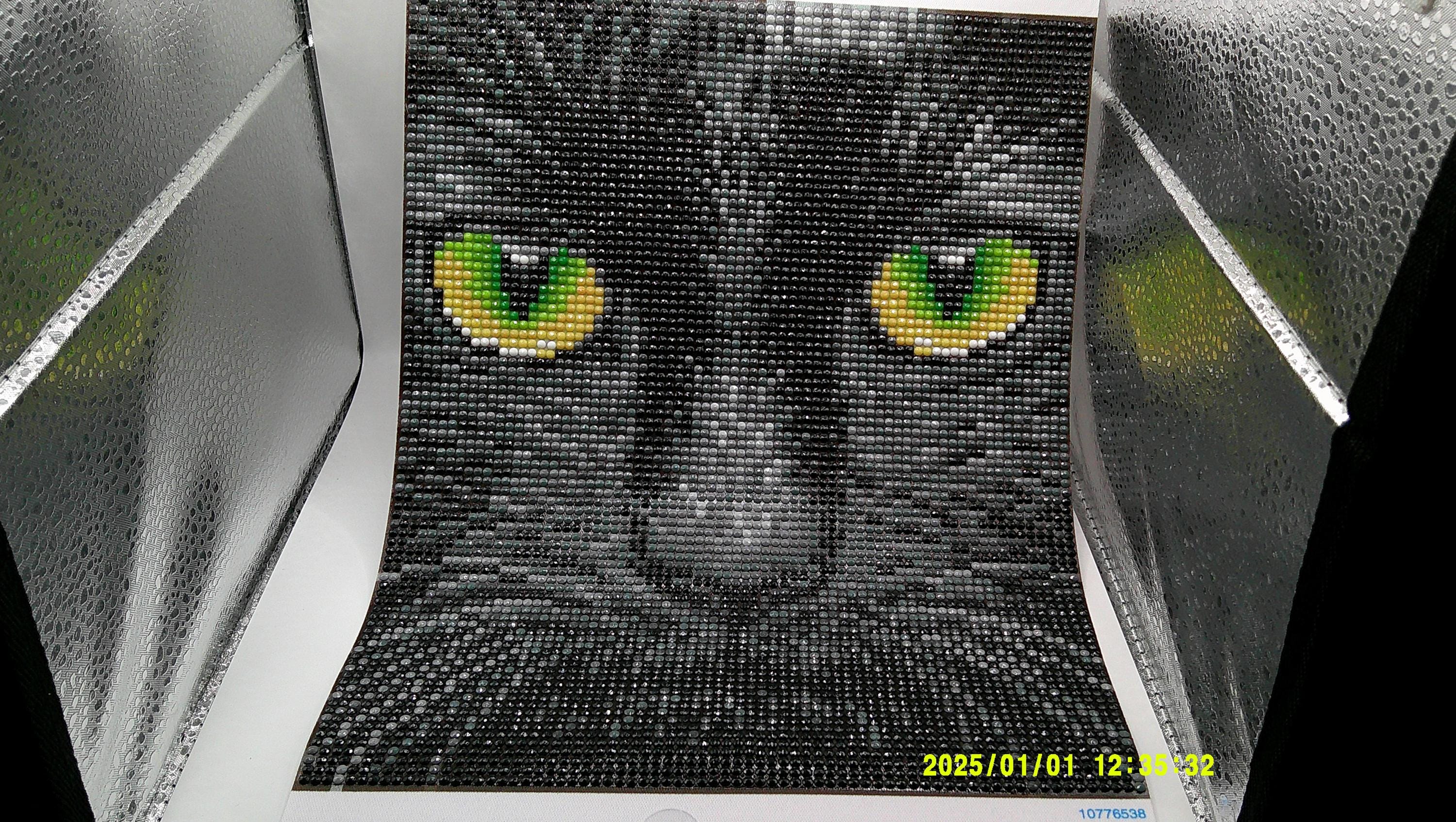 Mystic Black Cat Face Diamond Painting with Glowing Eyes