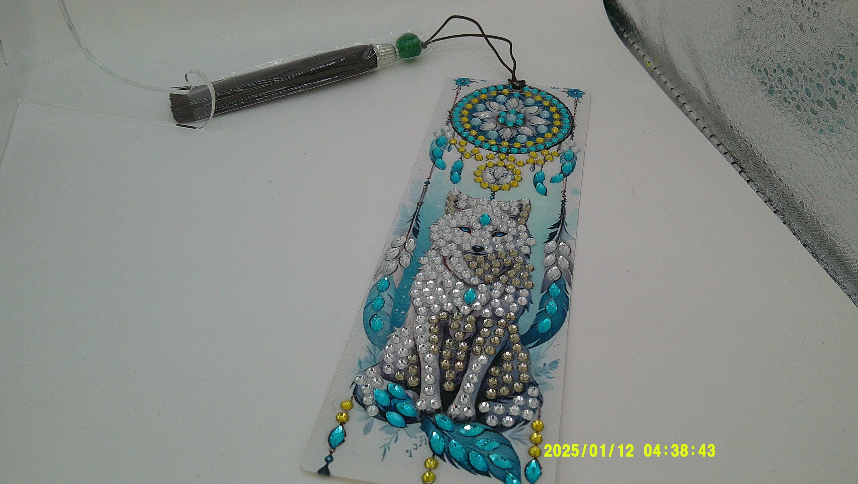 Mystic Forest Wolf Bookmark | Sparkling Diamond Art Design