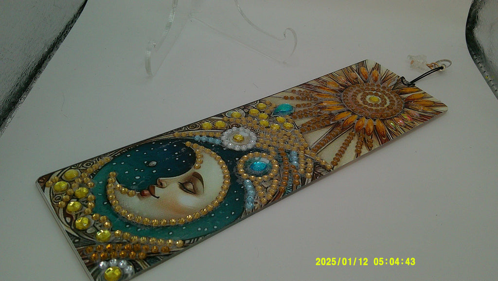 Sun & Moon Diamond Art Hanging | Celestial Rhinestone Design