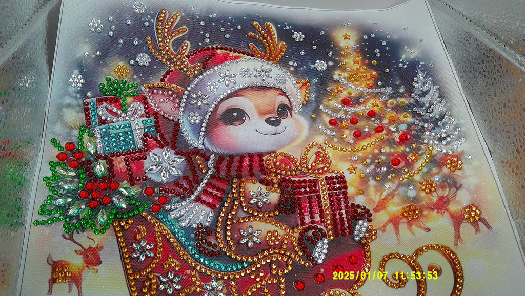 Jolly Reindeer in a Sparkling Sleigh