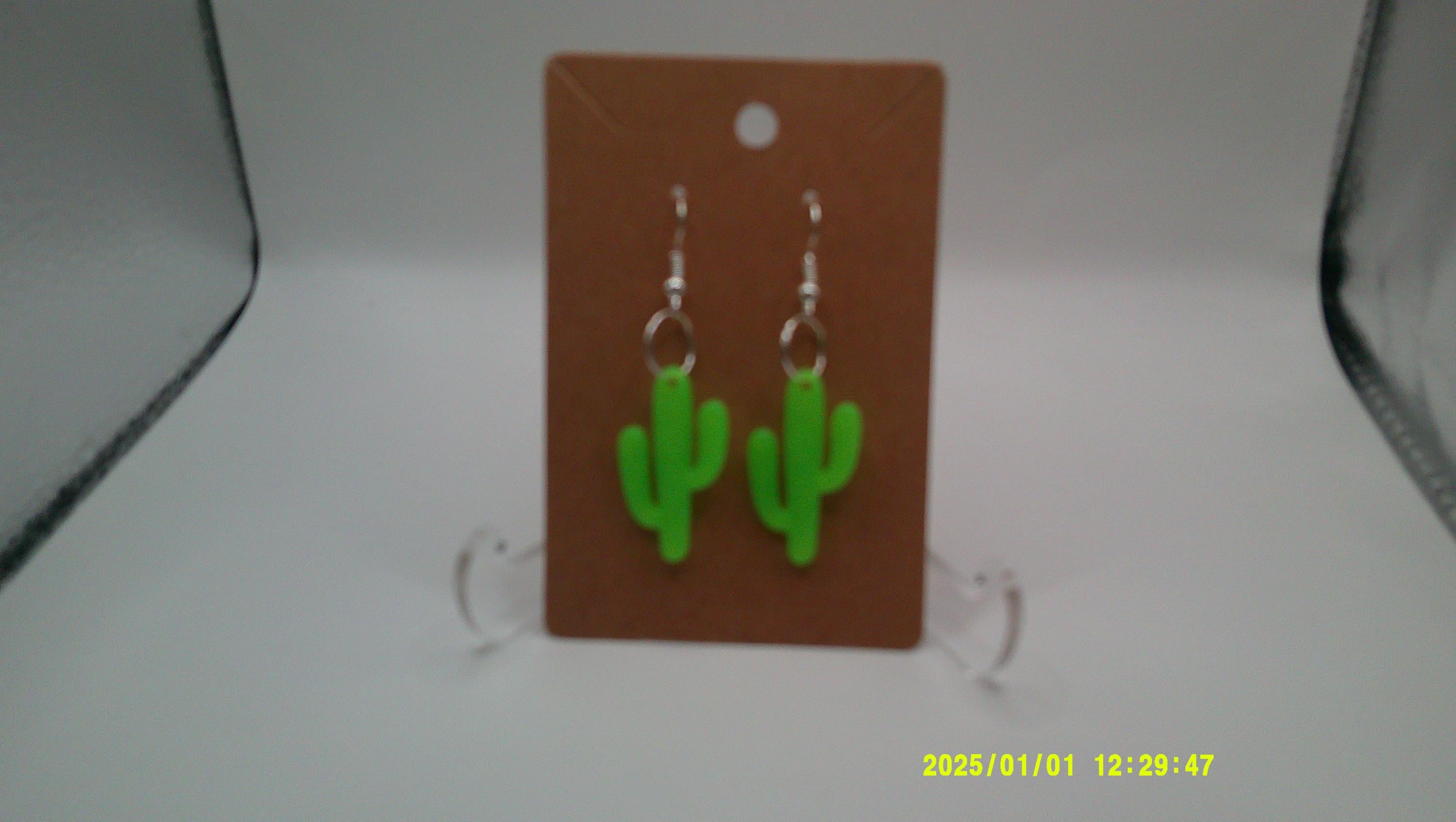 Cactus Charm Earrings – 3D Printed Desert Dangles