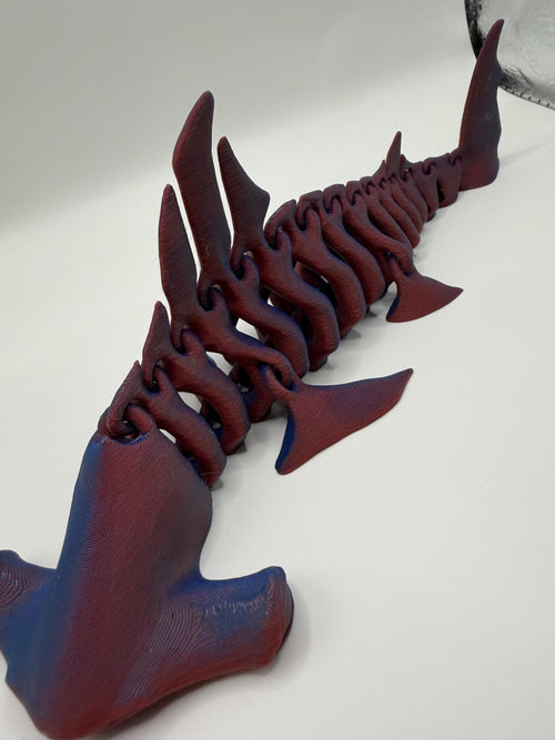 3D Printed Articulated Hammerhead Shark Skeleton Toy
