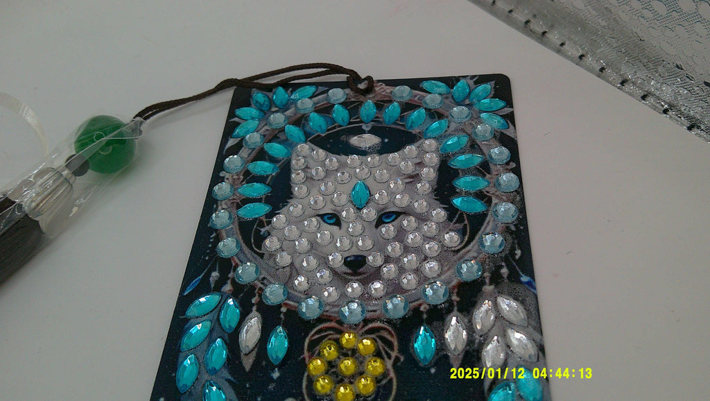 Fantasy Wolf Pack Bookmark | Sparkling Diamond Art Night Scene
