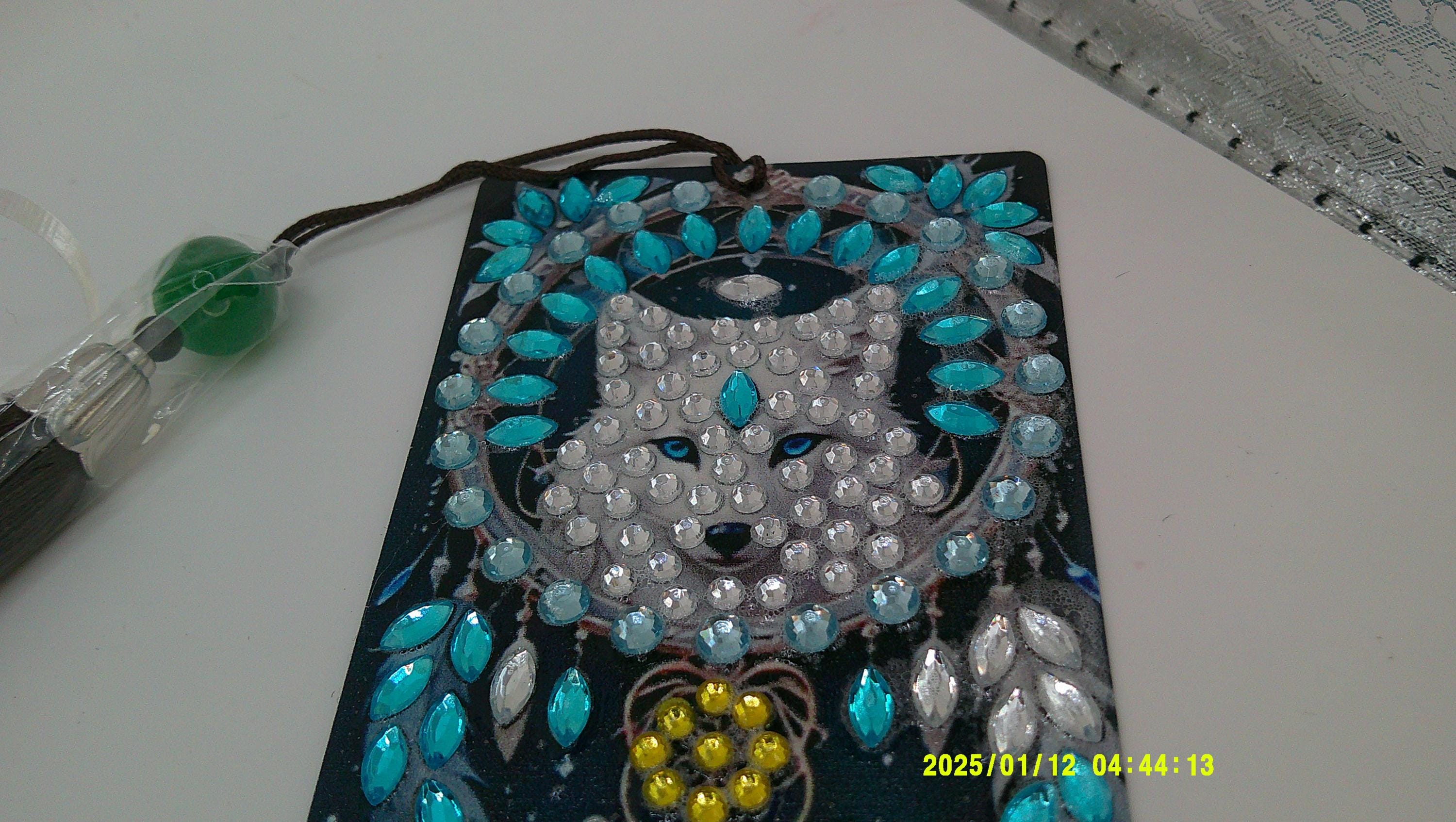 Fantasy Wolf Pack Bookmark | Sparkling Diamond Art Night Scene