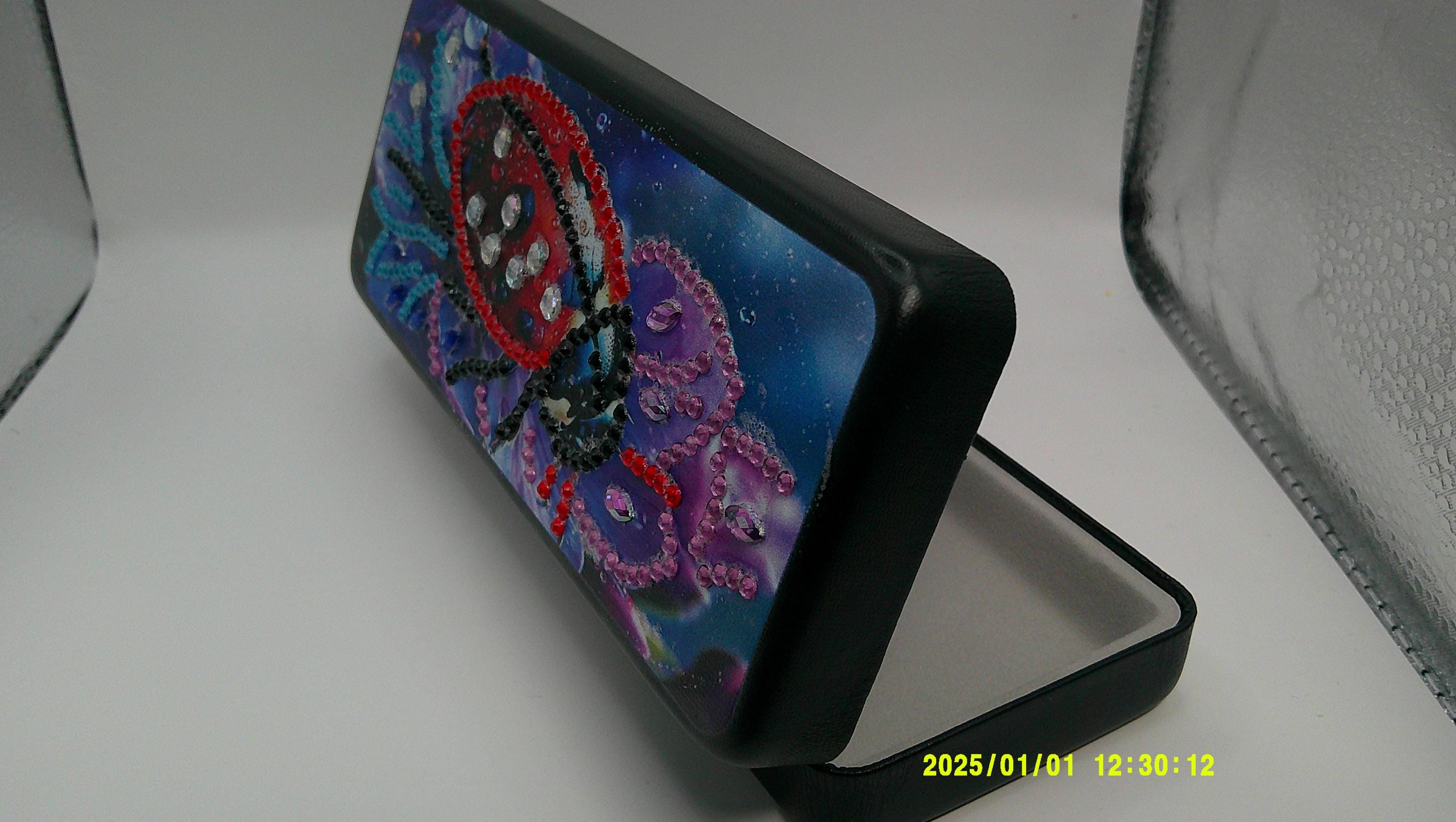 Hand‑Embellished Ladybug Floral Glasses Case