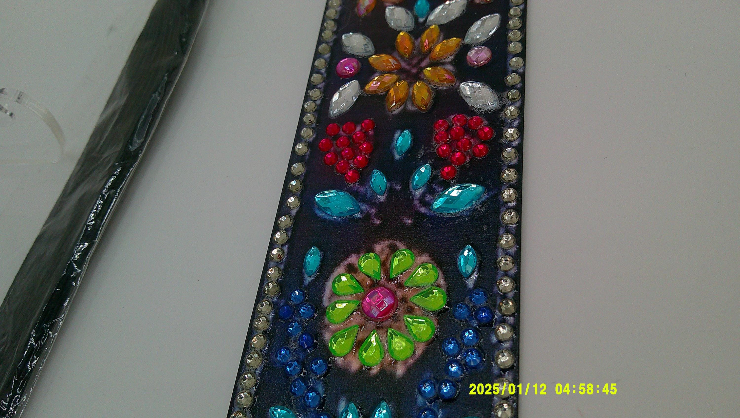 Colorful Floral Diamond Art Bookmark | Vibrant Rhinestone Mosaic