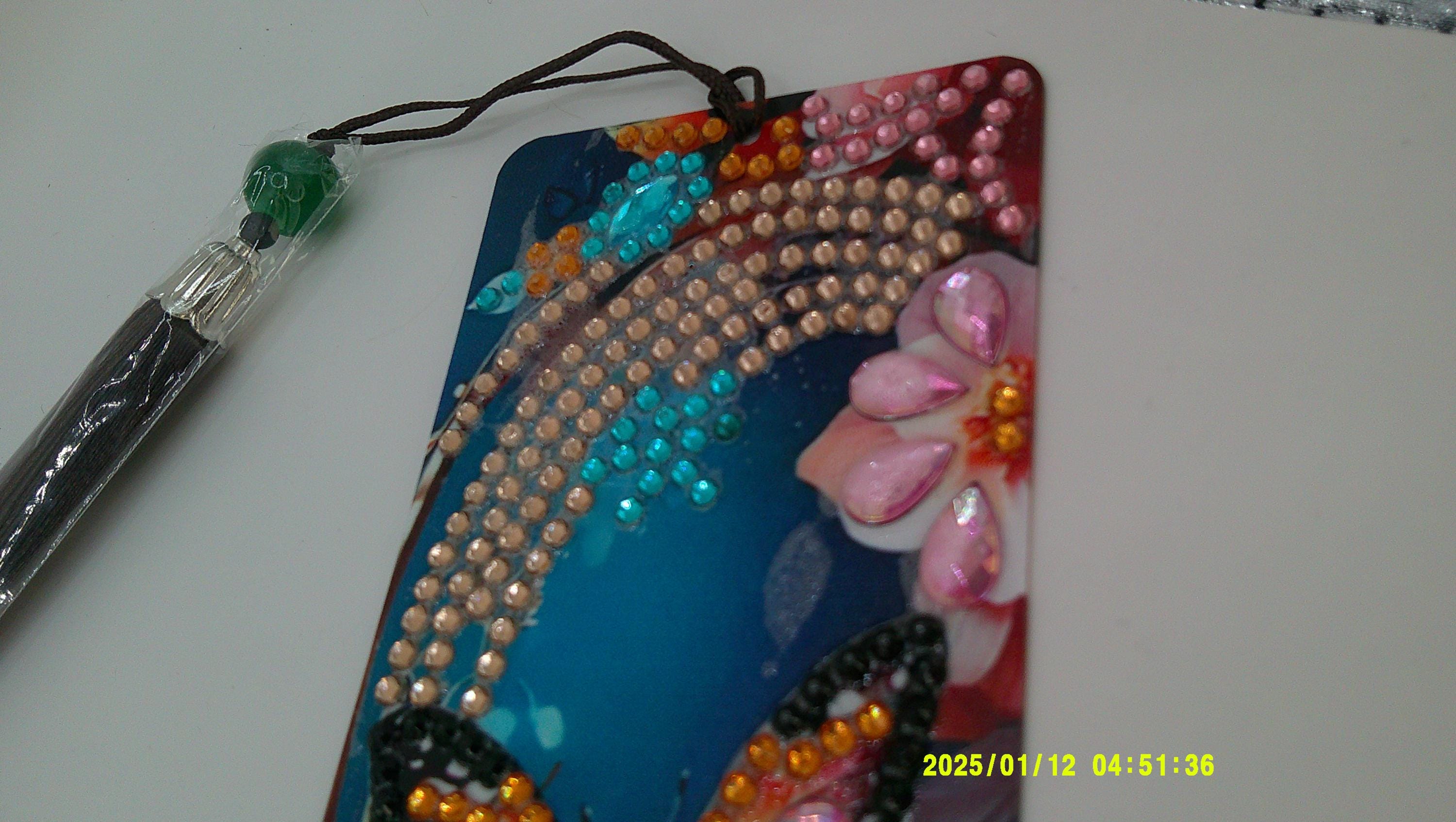 Colorful Butterfly Mosaic Bookmark | Vibrant Rhinestone Diamond Art