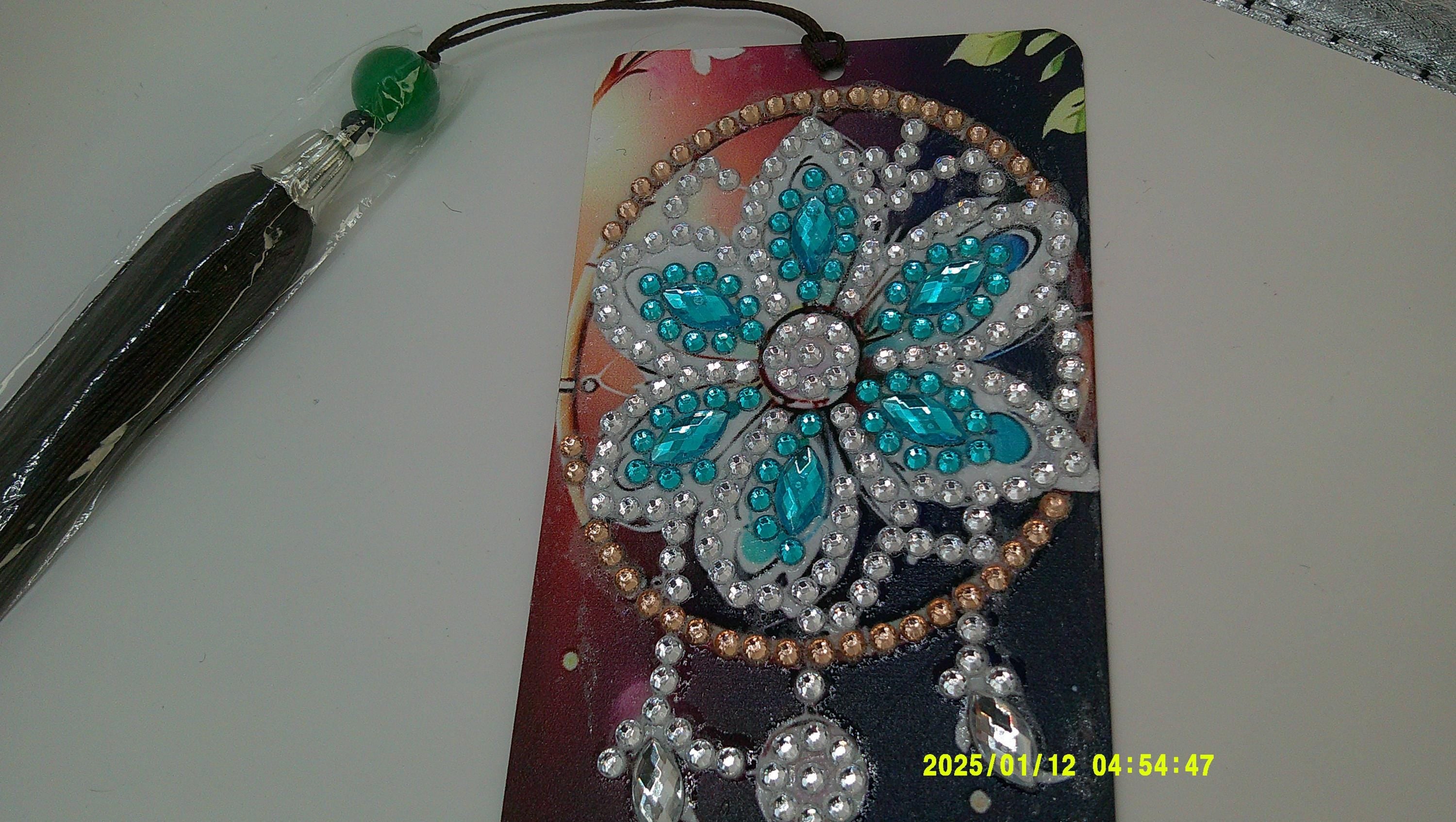 Floral Mandala Rhinestone Bookmark | Colorful Diamond Art Page Marker