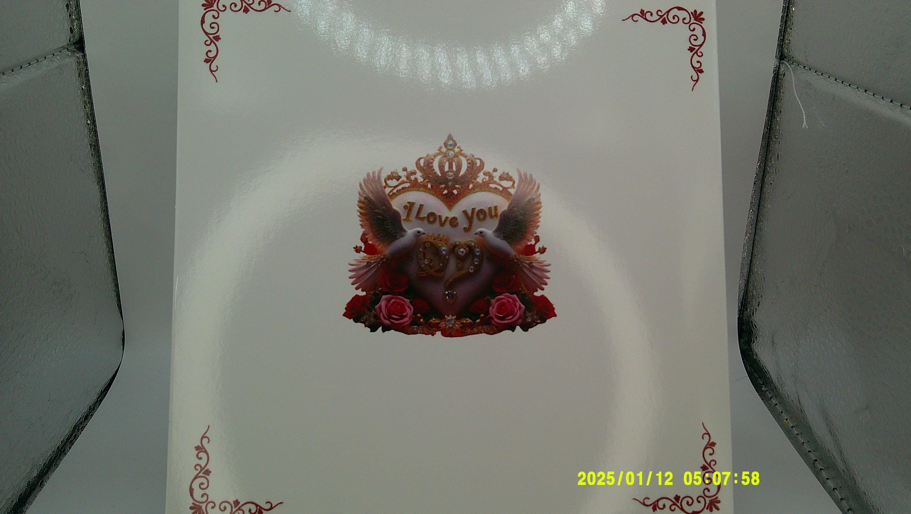 Handmade Diamond Art Love Note | Red Heart & Silver Accents