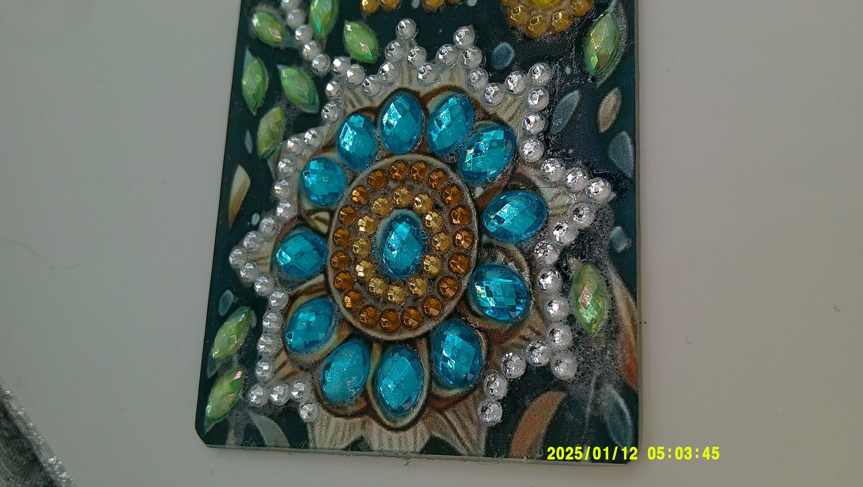 Crescent Moon & Stars Bookmark | Sparkling Diamond Art Design