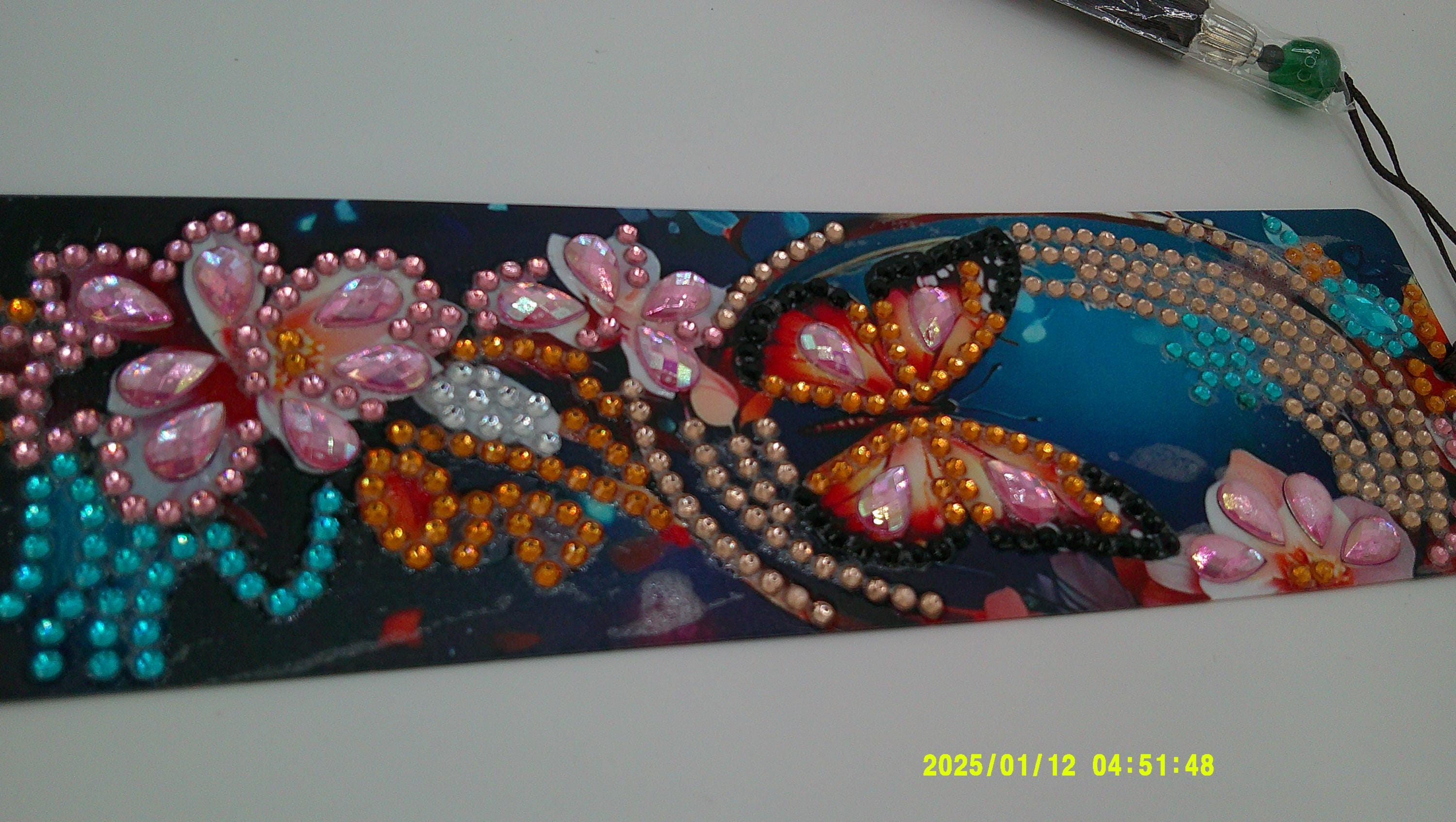 Colorful Butterfly Mosaic Bookmark | Vibrant Rhinestone Diamond Art