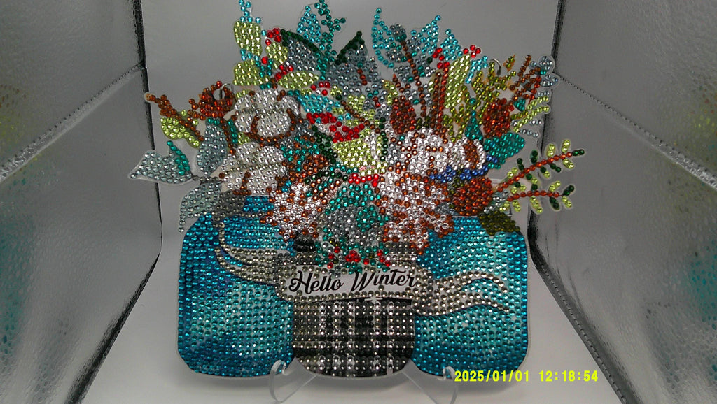 Glittering Winter Blooms Suncatcher
