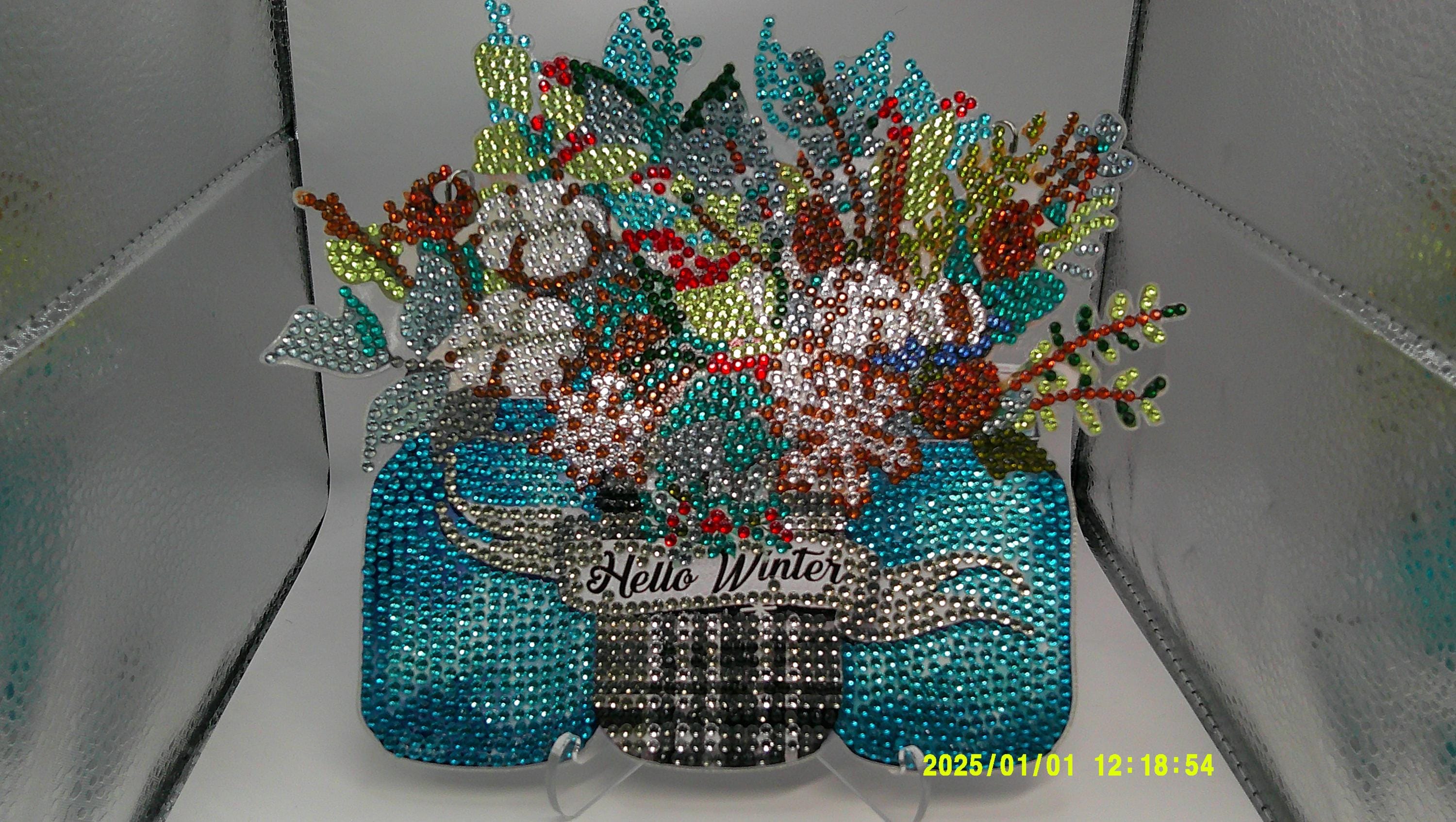 Glittering Winter Blooms Suncatcher