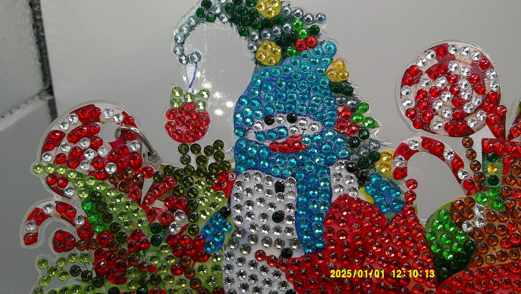 Glittering Holiday Poinsettia & Snowman
