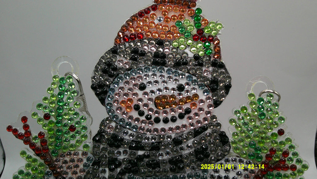 Winter Snowman Acrylic Sun Catcher – Diamond Art Design
