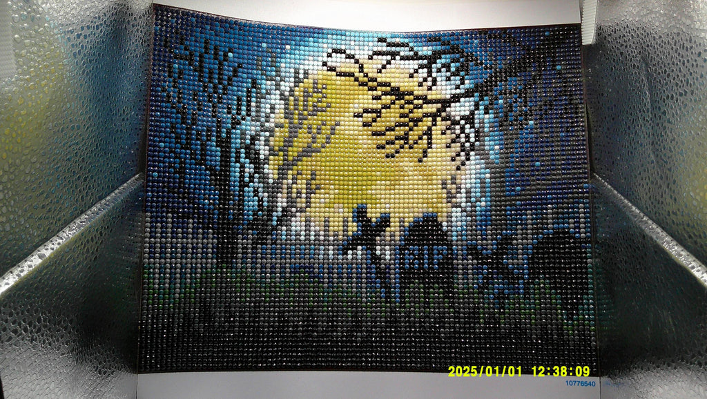 Haunted Graveyard Diamond Painting with Glowing Moon