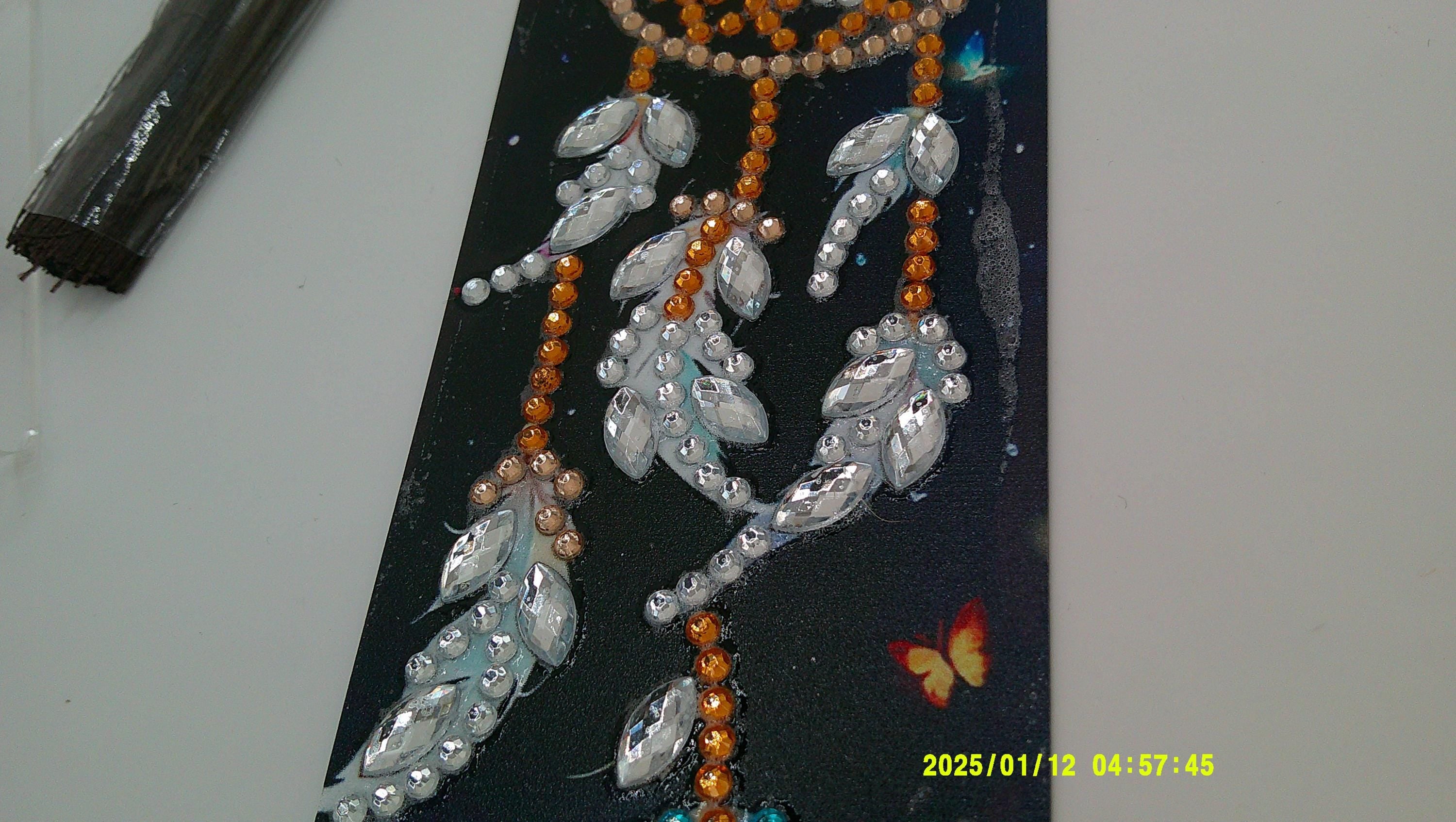 Butterfly Dreamcatcher Diamond Art Bookmark | Sparkling Rhinestone Feathers