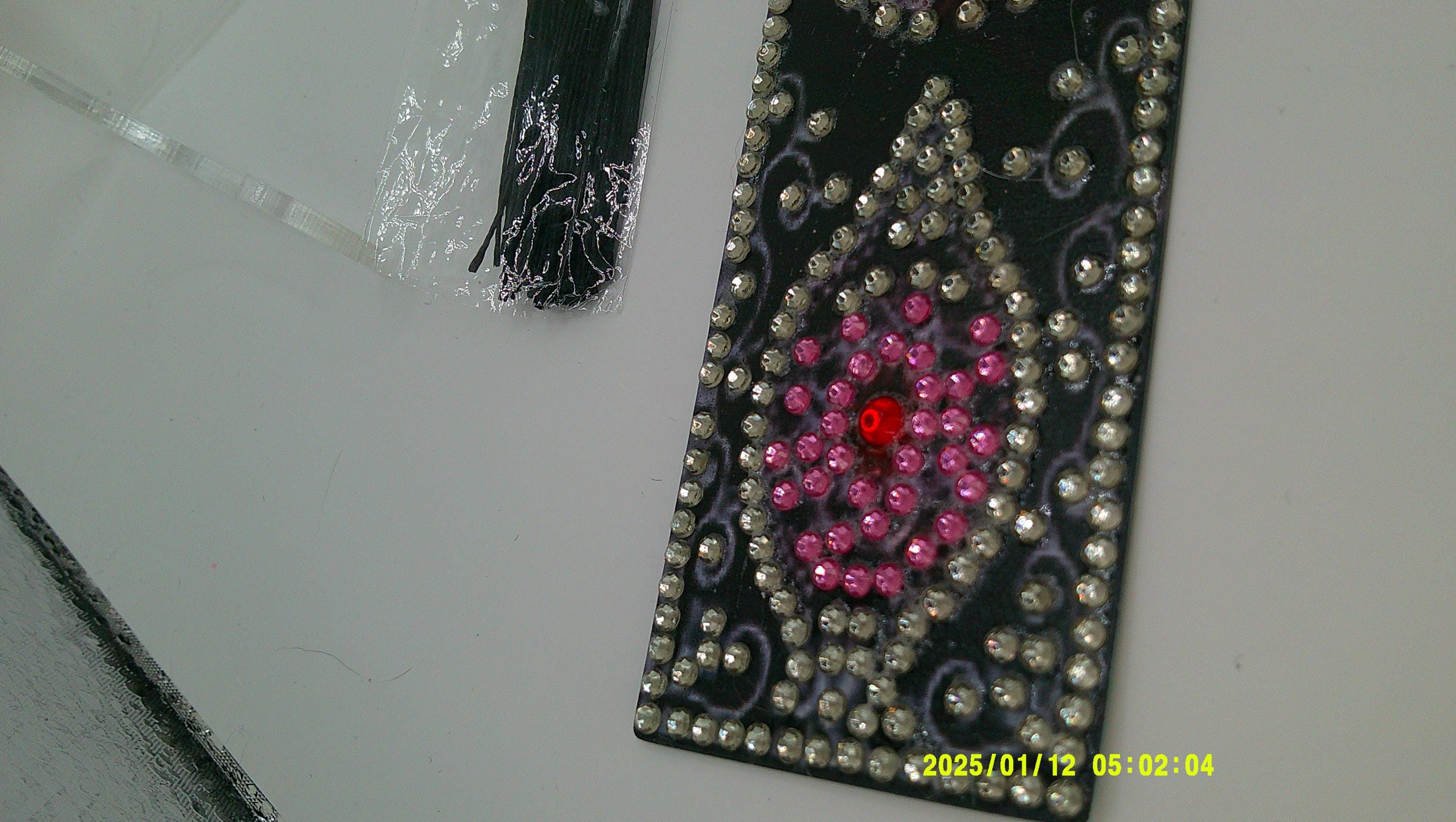 Beaded Floral Mandala Bookmark | Intricate Diamond Art Design