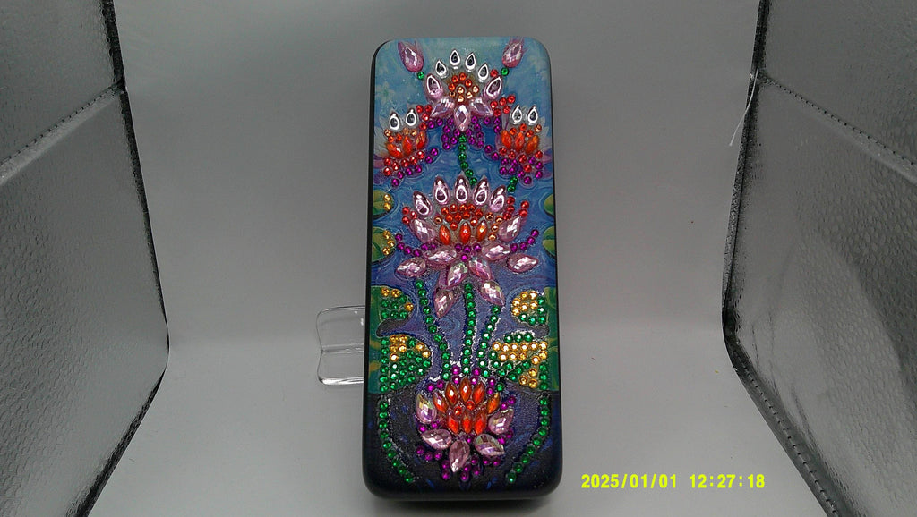 Colorful Floral Diamond Art Eyeglass Case