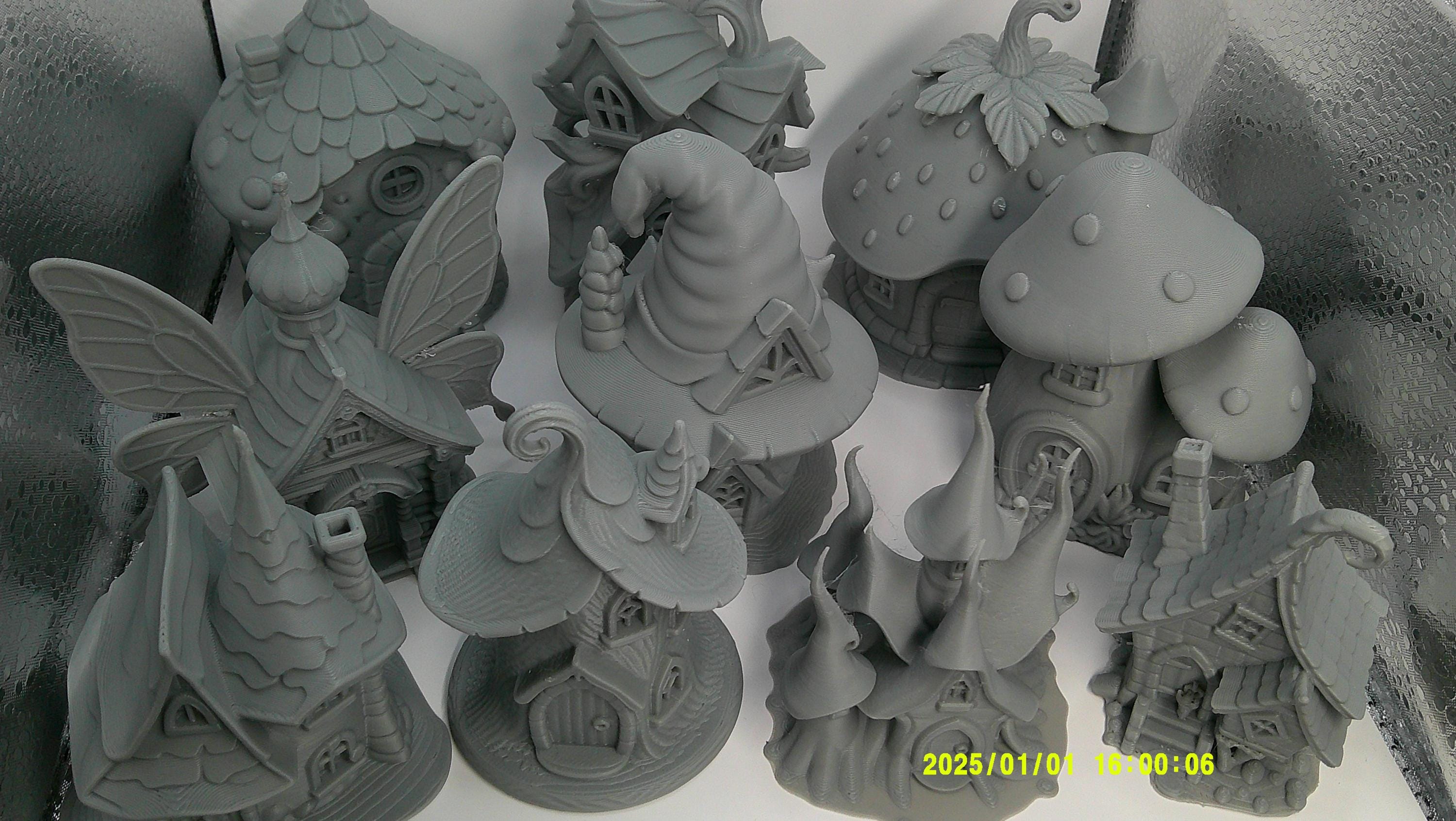 3D Printed Whimsical Fairy Village Mini Houses