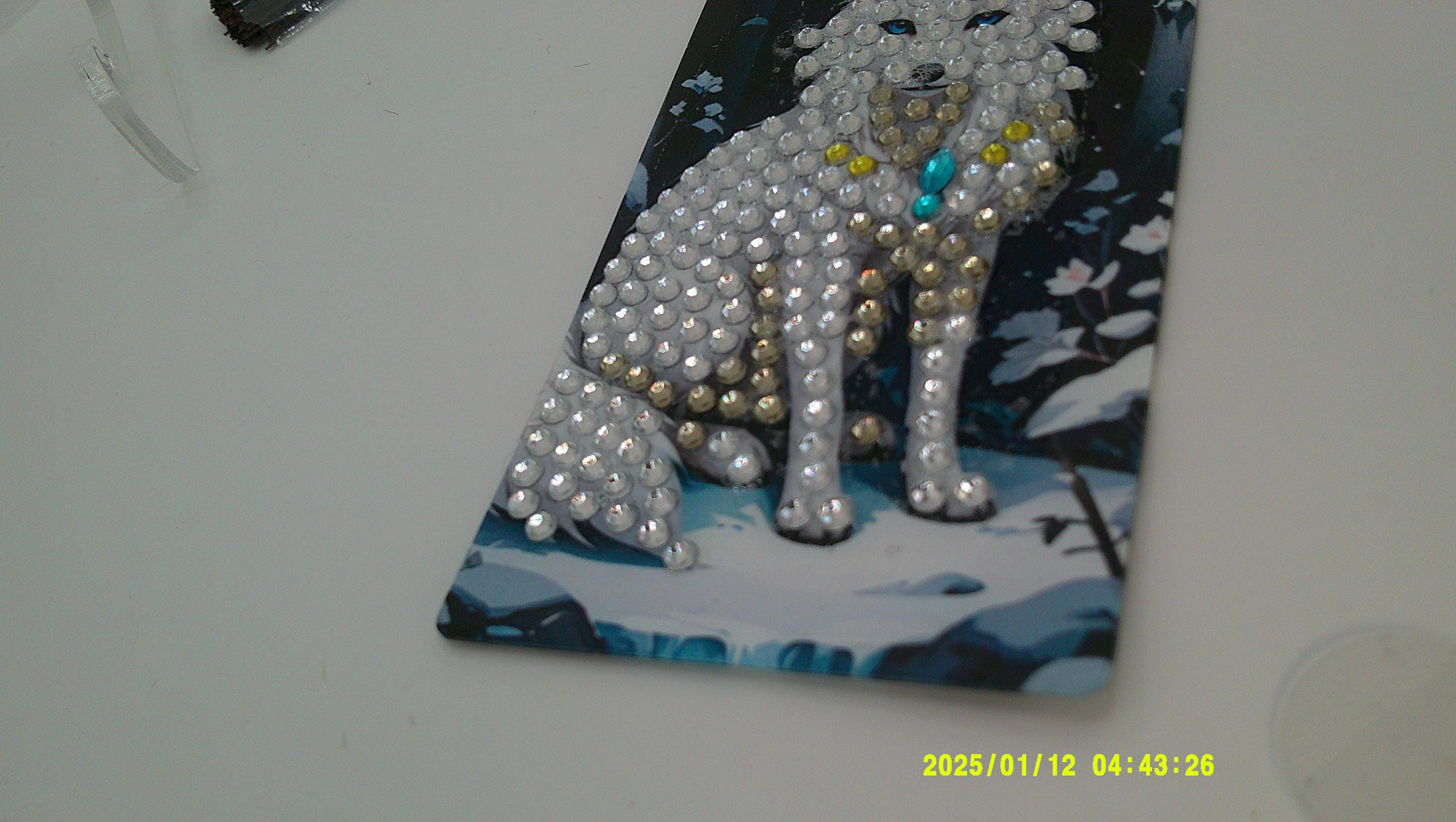 White Wolf Dreamcatcher Diamond Art Bookmark | Sparkling Spirit Wolf Page Marker