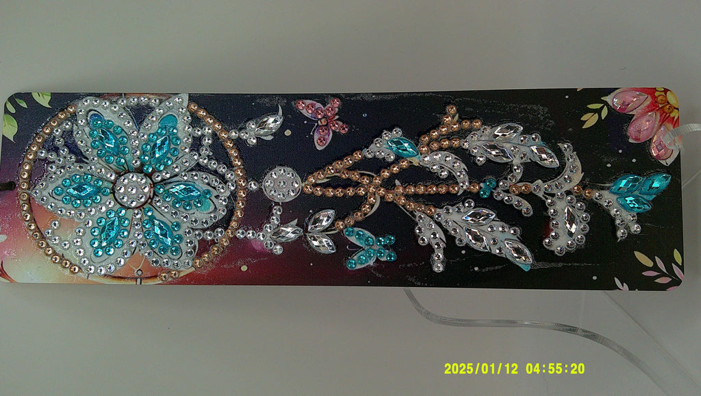 Floral Mandala Rhinestone Bookmark | Colorful Diamond Art Page Marker